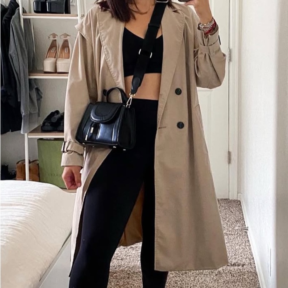 Stylish Tan Trench Coat (Zara)